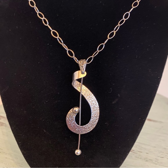 Vintage Modernist .925 Sterling Necklace - Picture 11 of 13